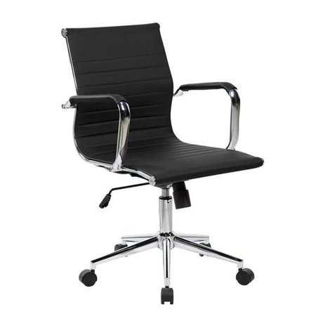 BACK2BASICS Modern Medium Back Executive Office Chair, Black - 35-39.5 x 23 x 23 in. BA2647826